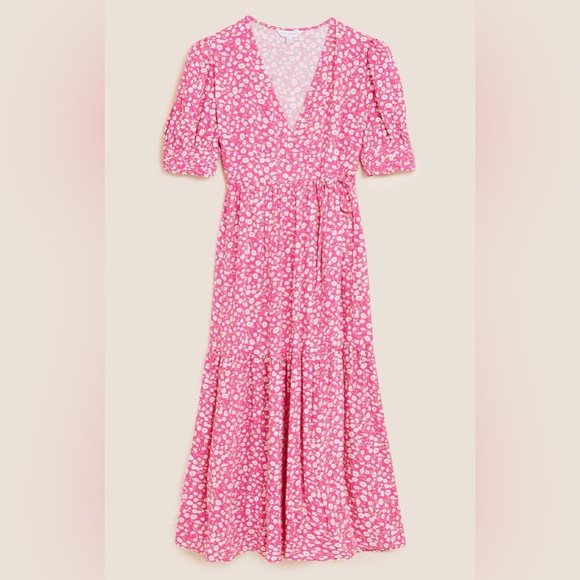 M&S X GHOST / ANTHROPOLOGIE DITZY SMOCKED MIDI DRESS - Picture 7 of 11